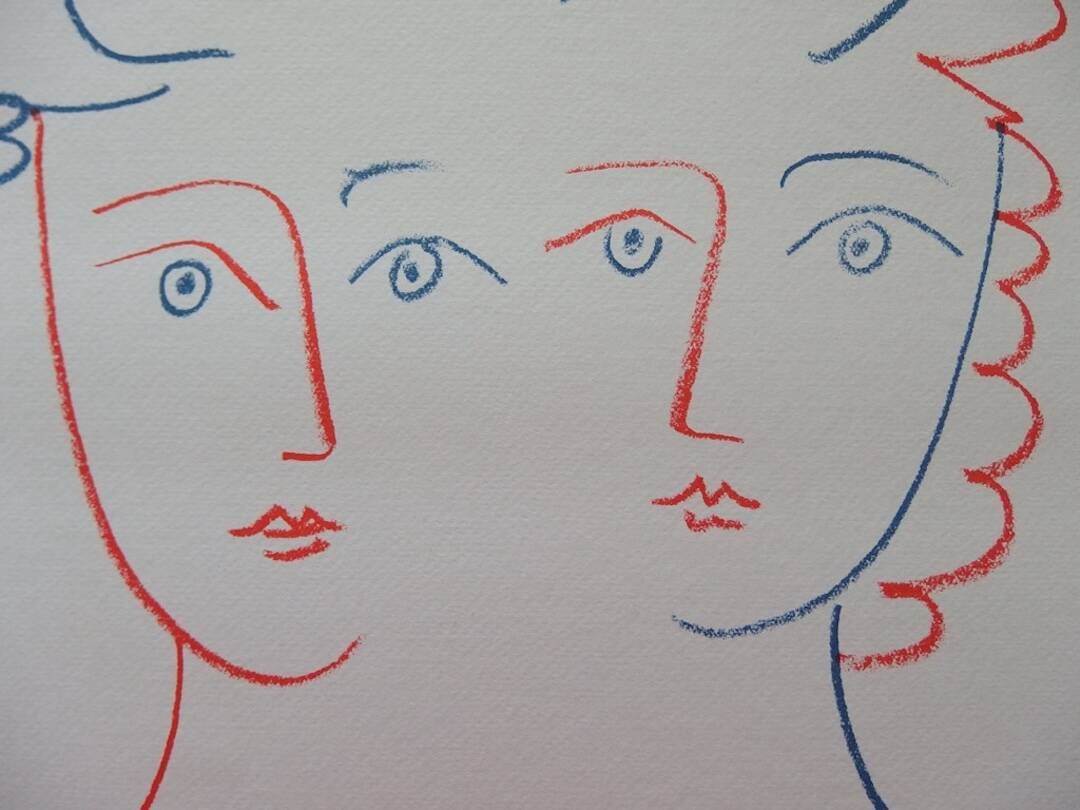 Pablo Picasso: Couple with a Dove - Signed Lithograph