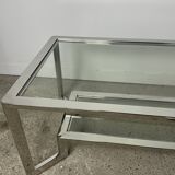 Table basse rectangulaire chromé style vintage 70'S