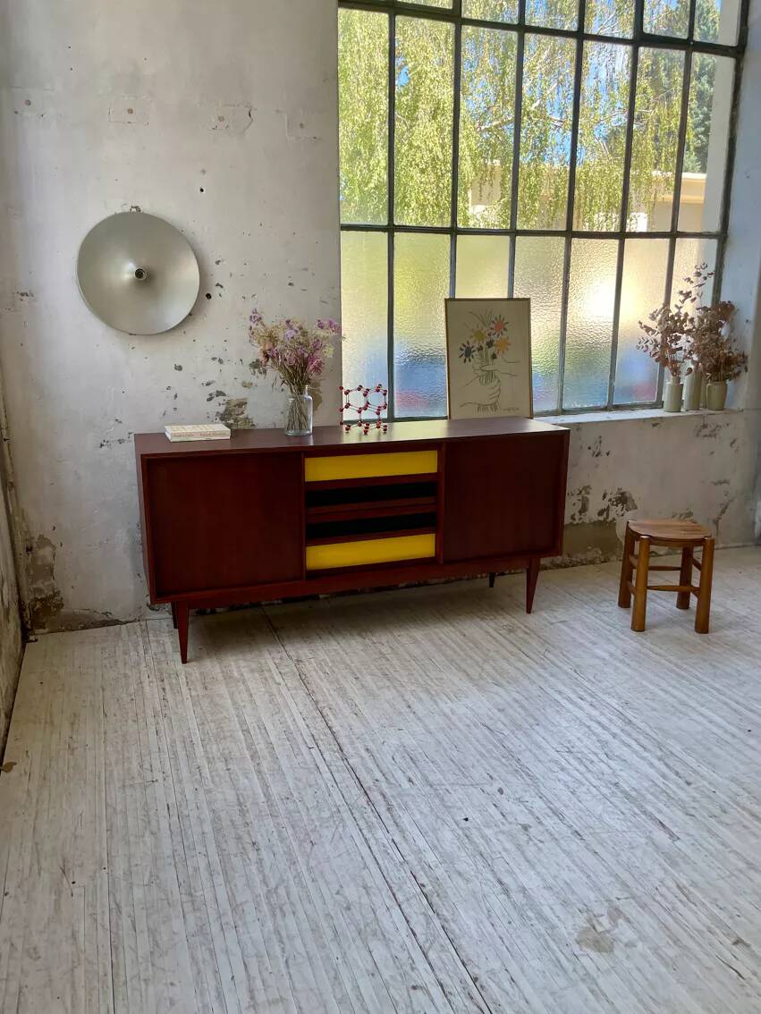 Scandinavian modernist teak sideboard with 4 drawers