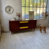 Enfilade scandinave moderniste en teck à 4 tiroirs