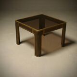 Brutalist Solid Cast Bronze Side Table by Peter Van Heeck Belgium 1970s