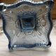 Paire de lampes en verre bleuté