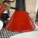 Architect's lamp in burgundy red metal, adjustable and articulated vintage