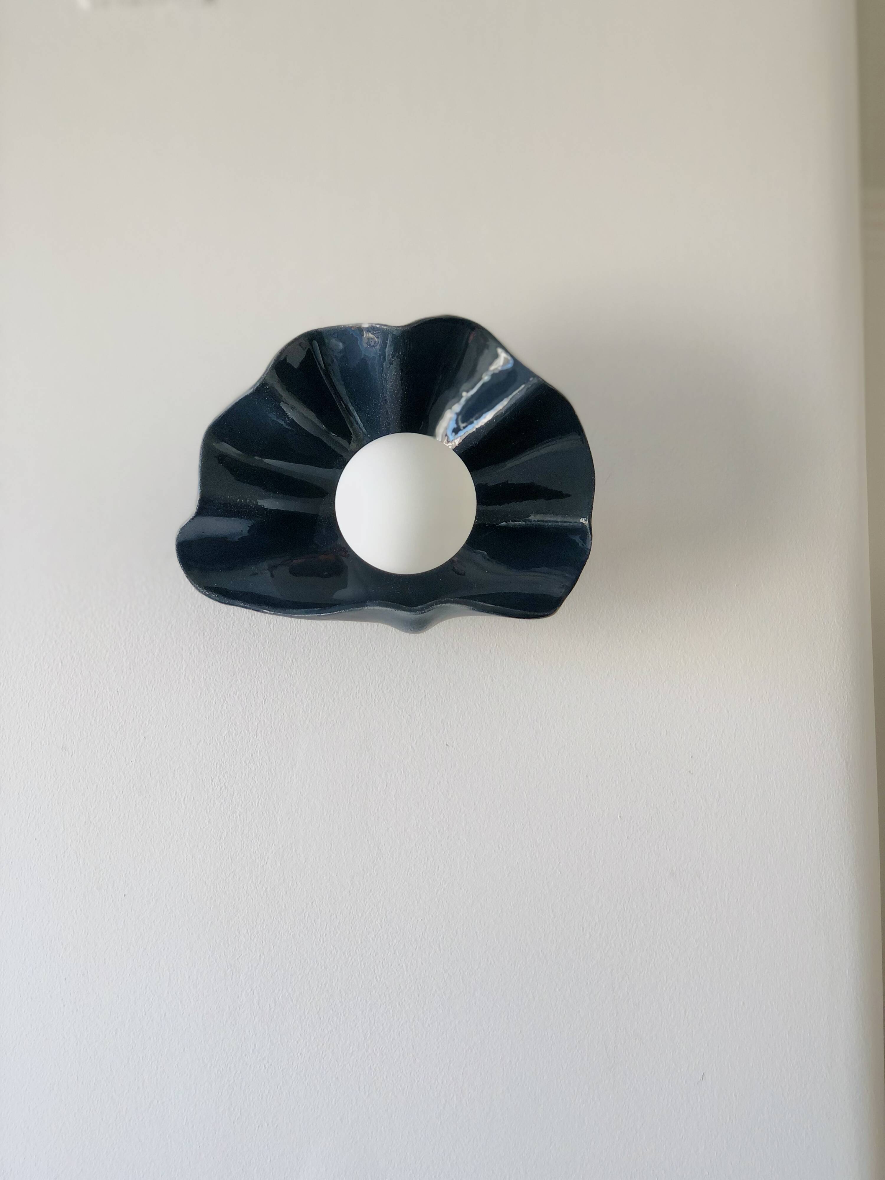 Concha Ceramic Wall Light - Coco Square - Midnight Blue