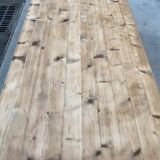 Georges Robert farmhouse table in solid raw wood, 1960, restored