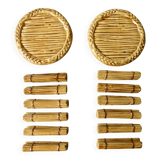 12 knife rests and 2 bottle coasters in earthenware