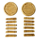 12 knife rests and 2 bottle coasters in earthenware