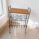 Vintage metal floor shelf / multi-level display / side table