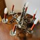 Chandelier Lucien Gau - Louis XIII model - solid bronze - 6 lights - r