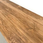 Refectory table in solid pine and beech, with X-shaped legs.