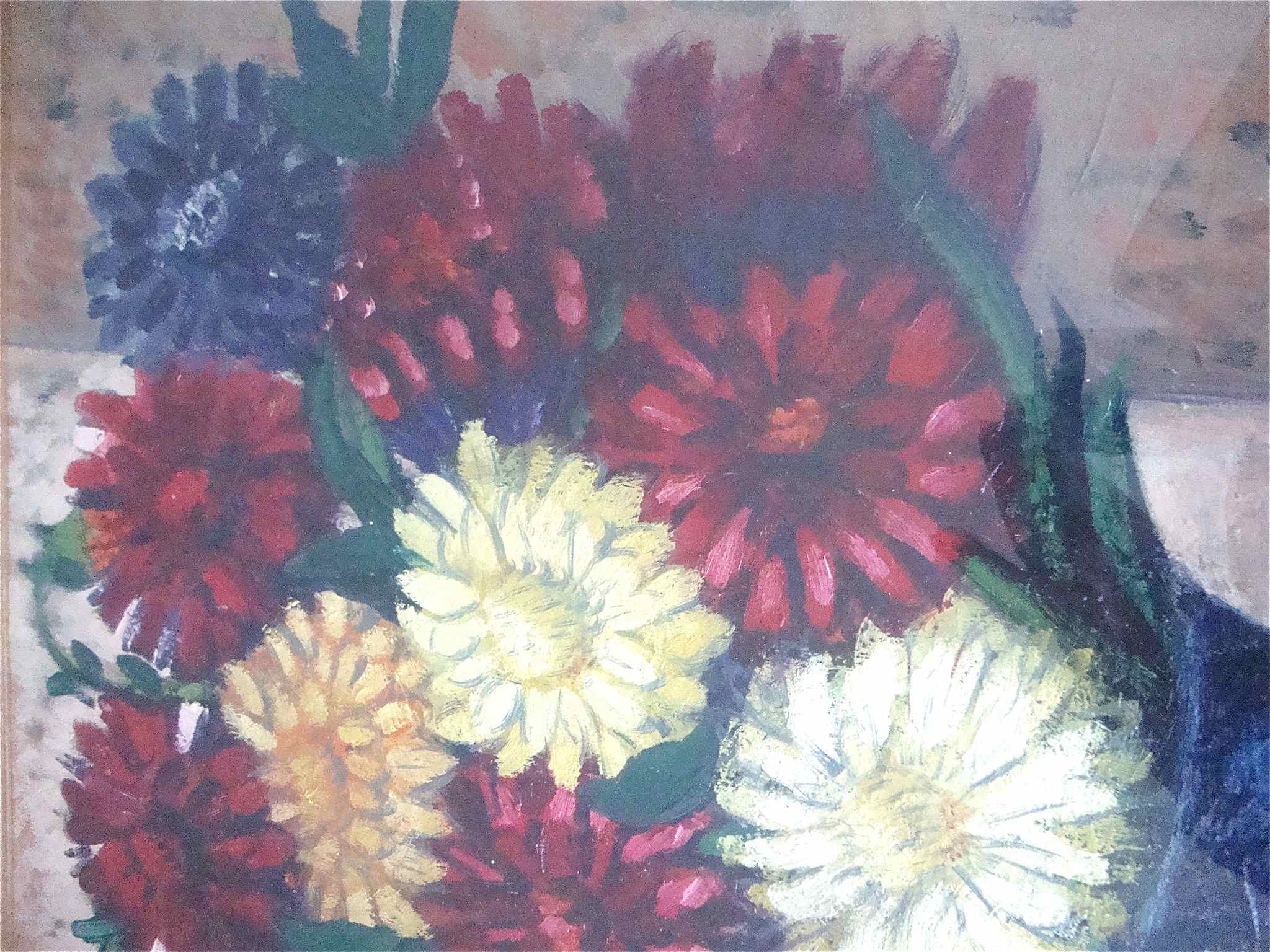 Old painting dahlias