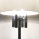 Italian space-style floor lamp from the 1960s with a stone base.