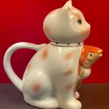 Teapot pouring zoomorphic cat chinese fish faience porcelain teapot cat