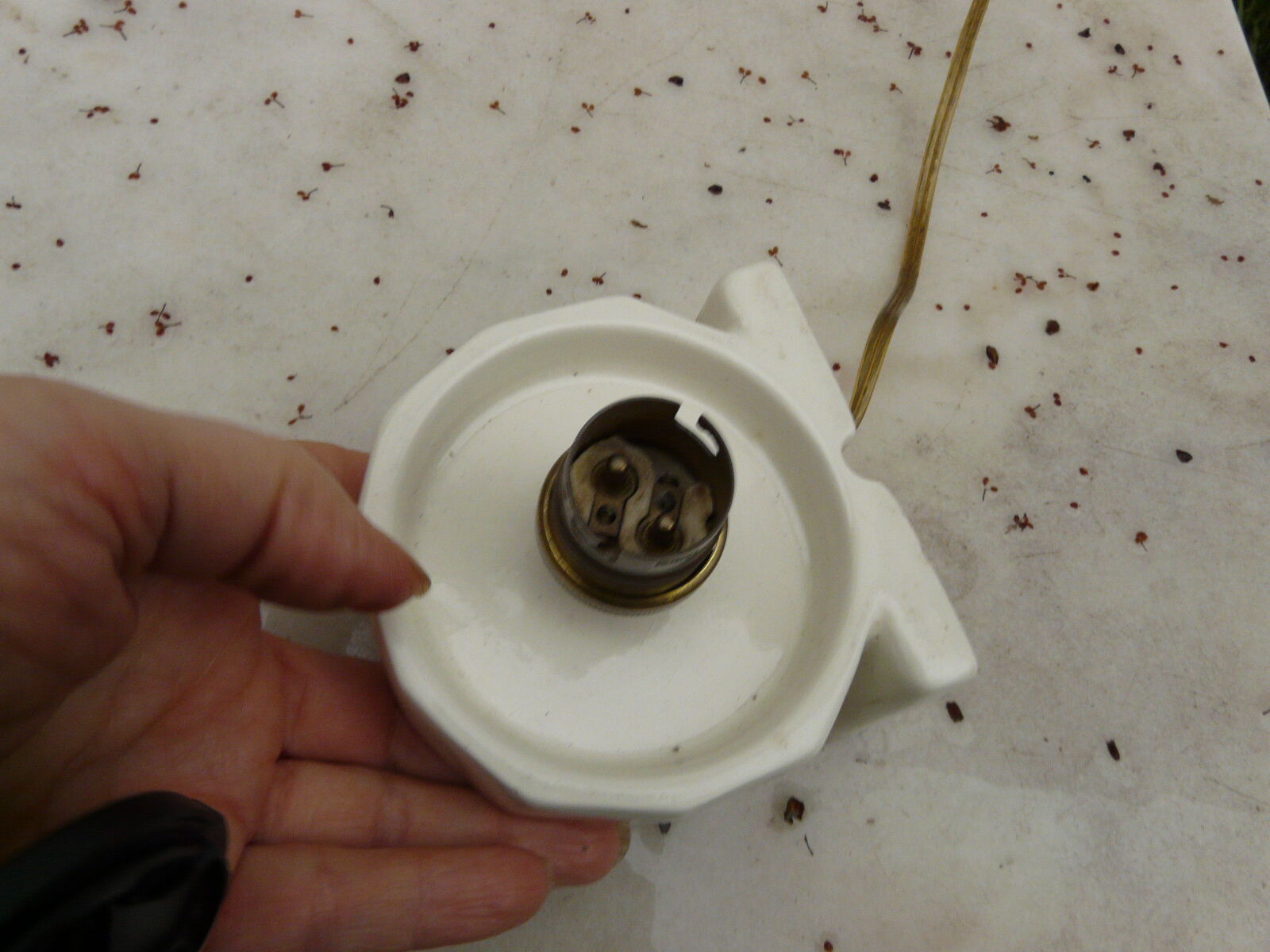 Porcelain or ceramic and art deco opaline wall light