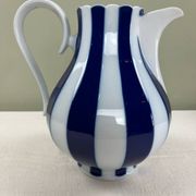 Cobalt striped carafe