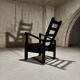 Black Lacquered Oak Modernist Armchair, 1960