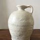 Wabi-sabi amphora vase in off-white and glazed, France circa 1970.