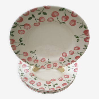 Set of 4 eit england cherry dessert plates