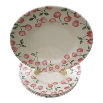 Ensemble de 4 assiettes à dessert cerise eit england