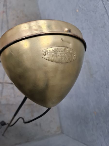 Former Ducellier Paris lighthouse in polished brass on gold tripod and adjustable black
