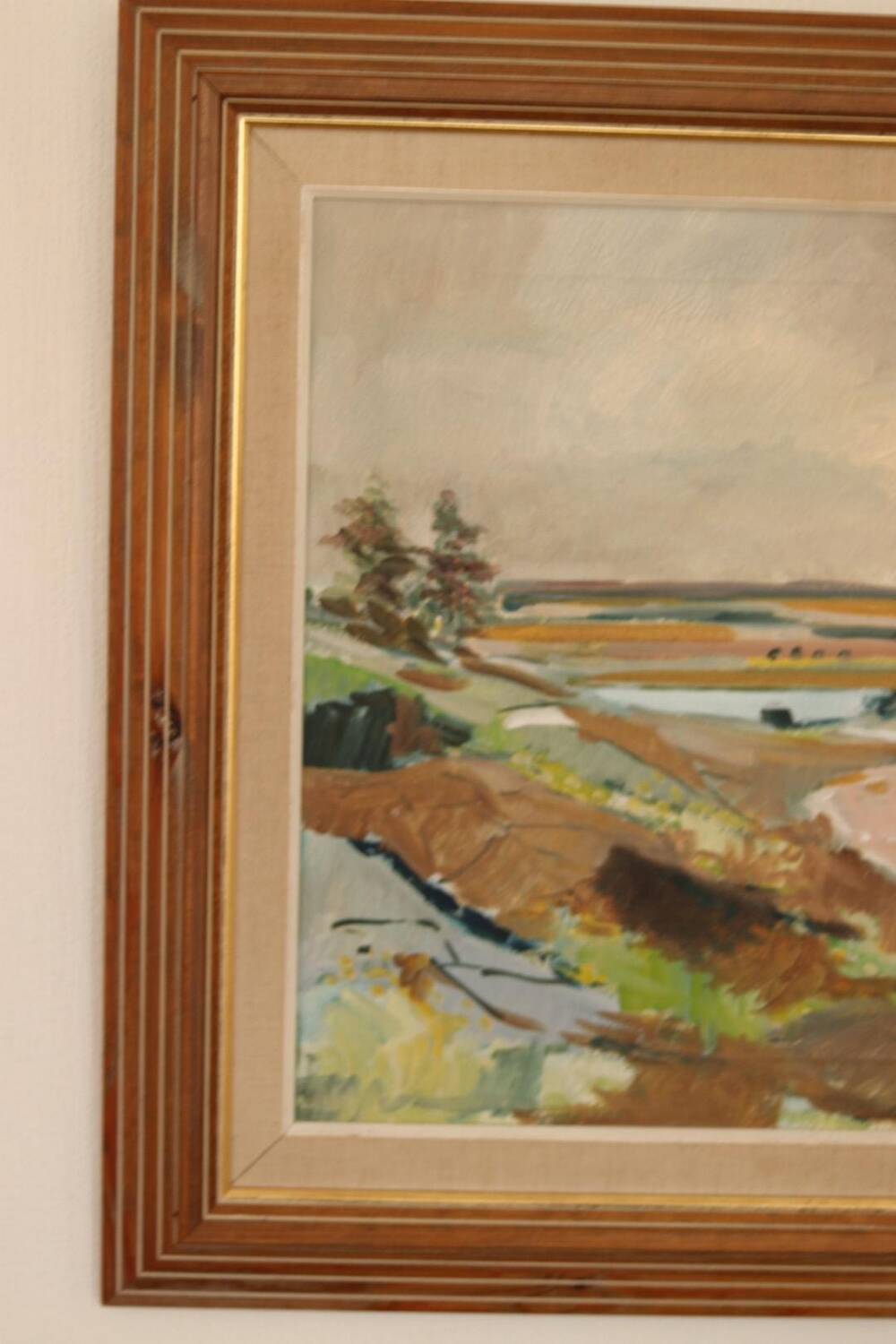 Huile sur toile suédoise – “Paysage” par Budde Nielsen – Signée et encadrée