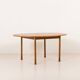 Italian mid-century round extension teak table with brass details, 1960s