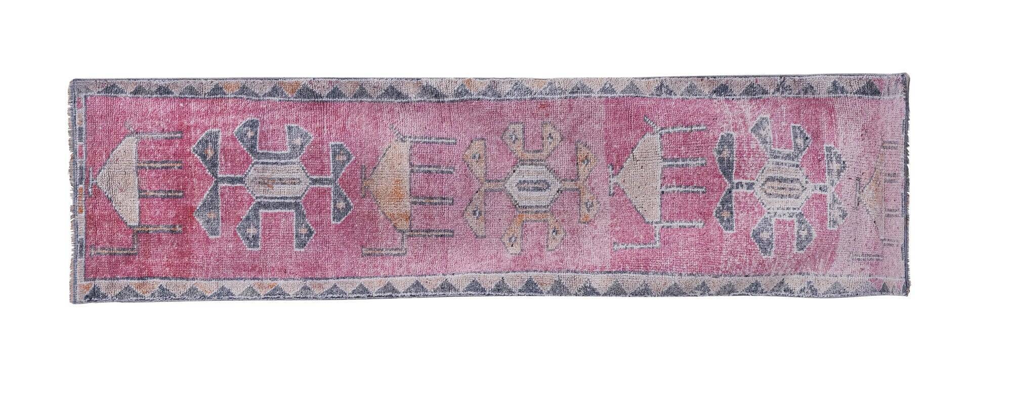 Vintage Turkish hallway rug 89x325 cm