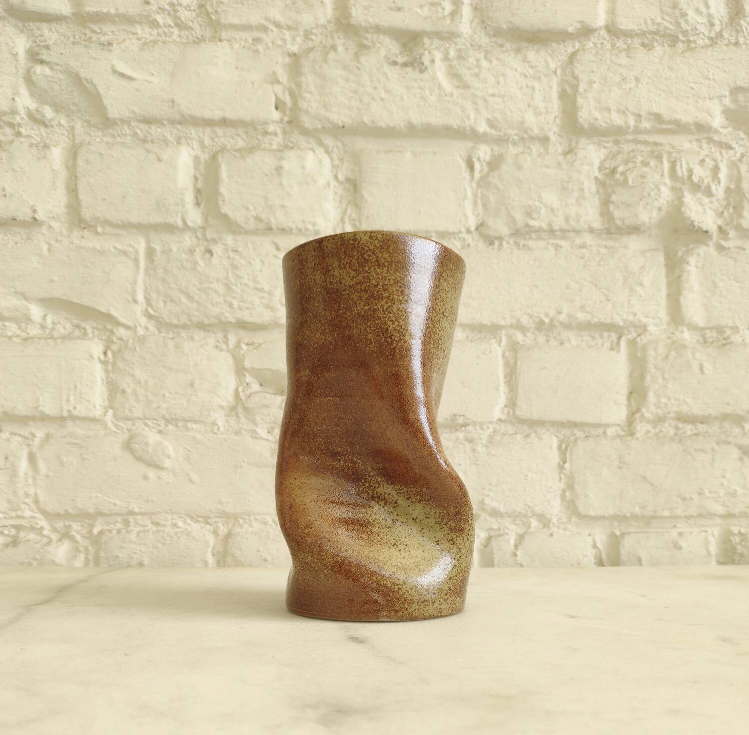 Sculptural Vase in Pyrite Stone - Organic Design 1970