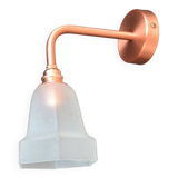 Frosted glass wall light and copper support
