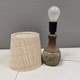 Beautiful ceramic table lamp with original shade, designed by Chris Haslev for Jeti ceramics Denmark