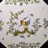 Trivet Octagonal tray in polychrome earthenware MOUSTIERS Lallier
