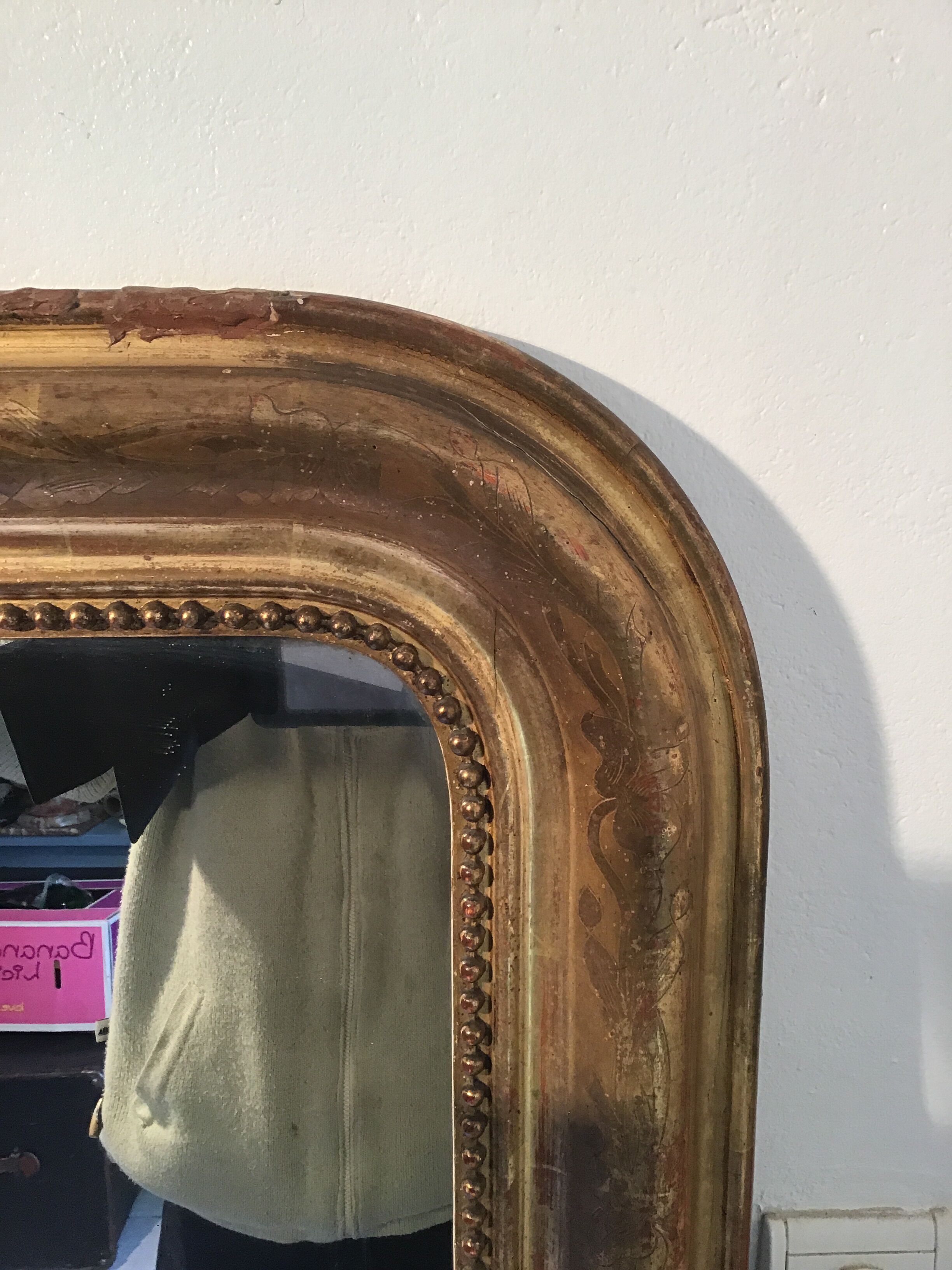 Golden mirror Louis Philippe 161x98cm