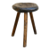 Tripod stool made of carved solid wood, handcrafted, around 1950.