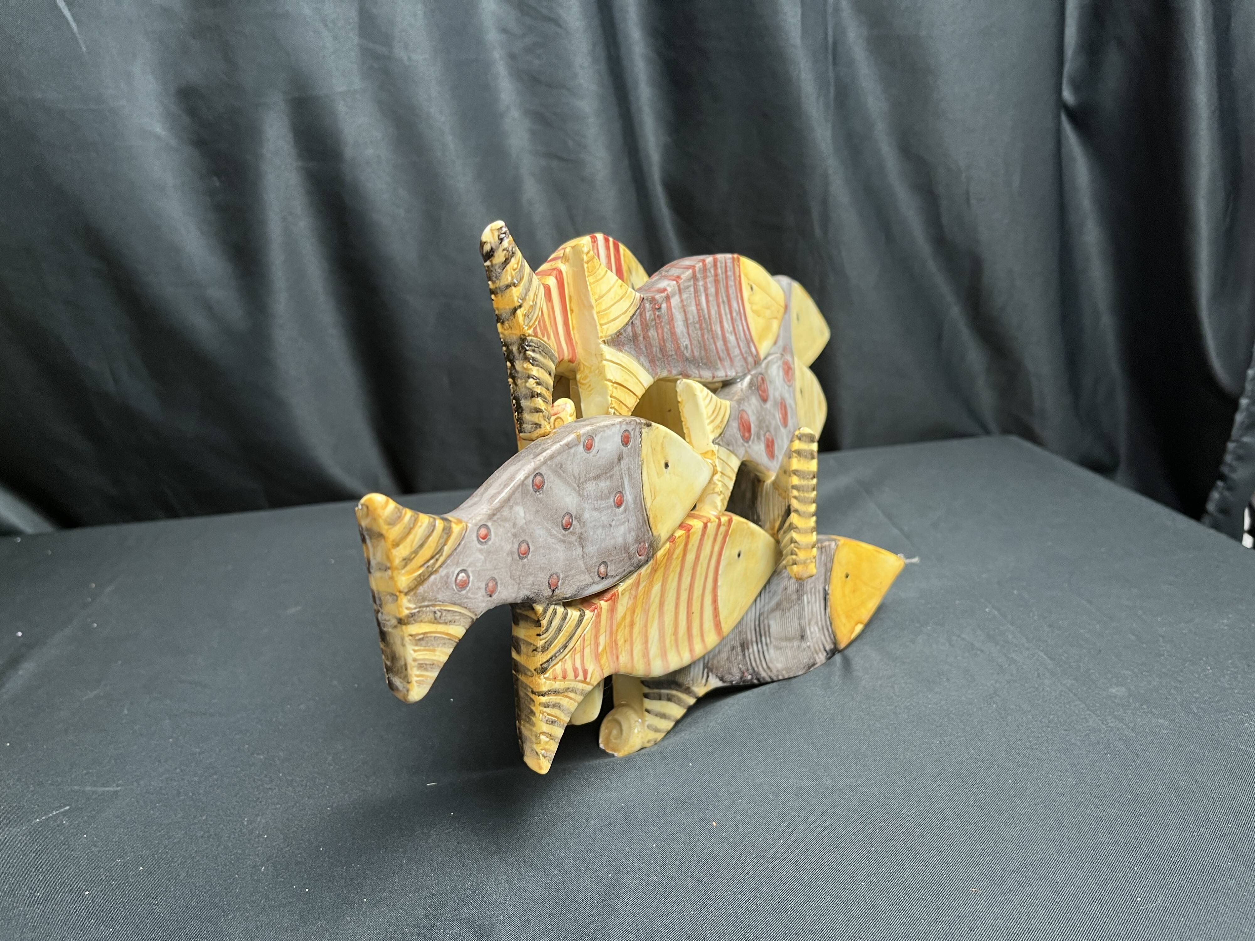 Decorative ceramic fish set circa 1980