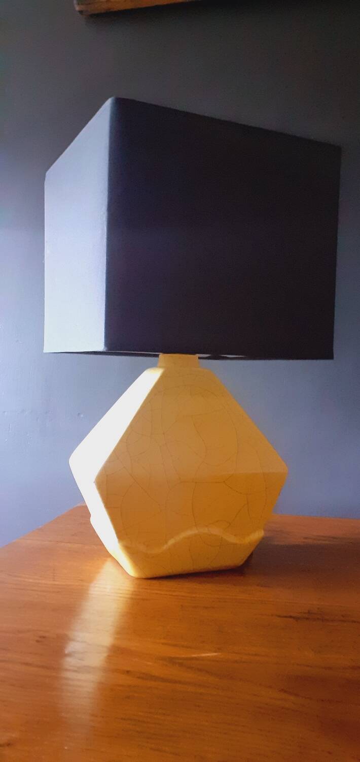 Vintage 50s cracked ceramic lamp