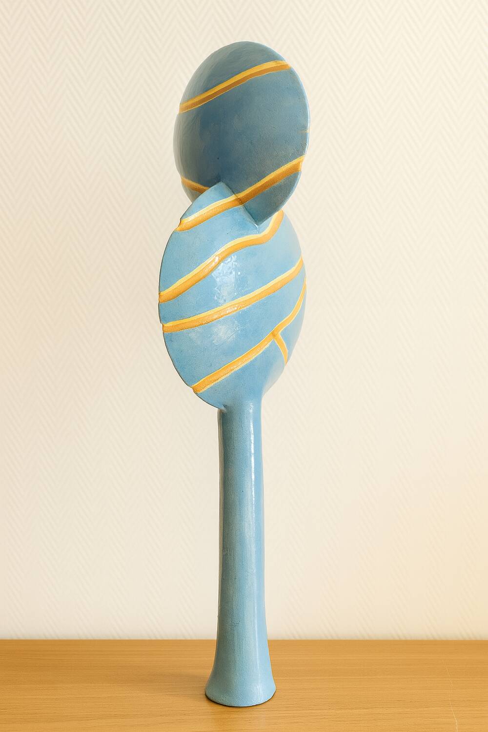 Contemporary sculpture in enamelled terracotta