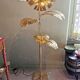 Solid brass plant-shaped floor lamp