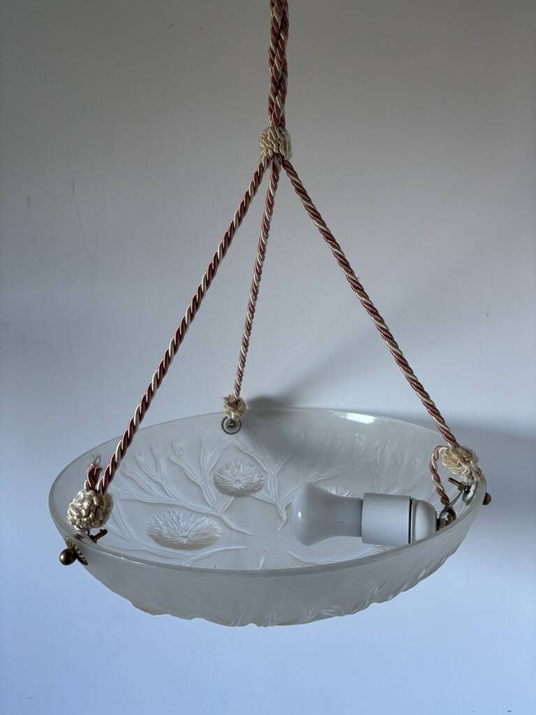 Sabino art deco basin ceiling light signed 1930 France