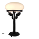 Art Deco table lamp in wrought iron and opaline - 1930s/40s