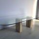 Large vintage travertine dining table by Artedi, 1970s