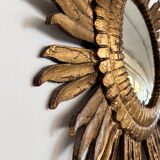 Italian Sunburst Mirror with Concave Mirror Glass