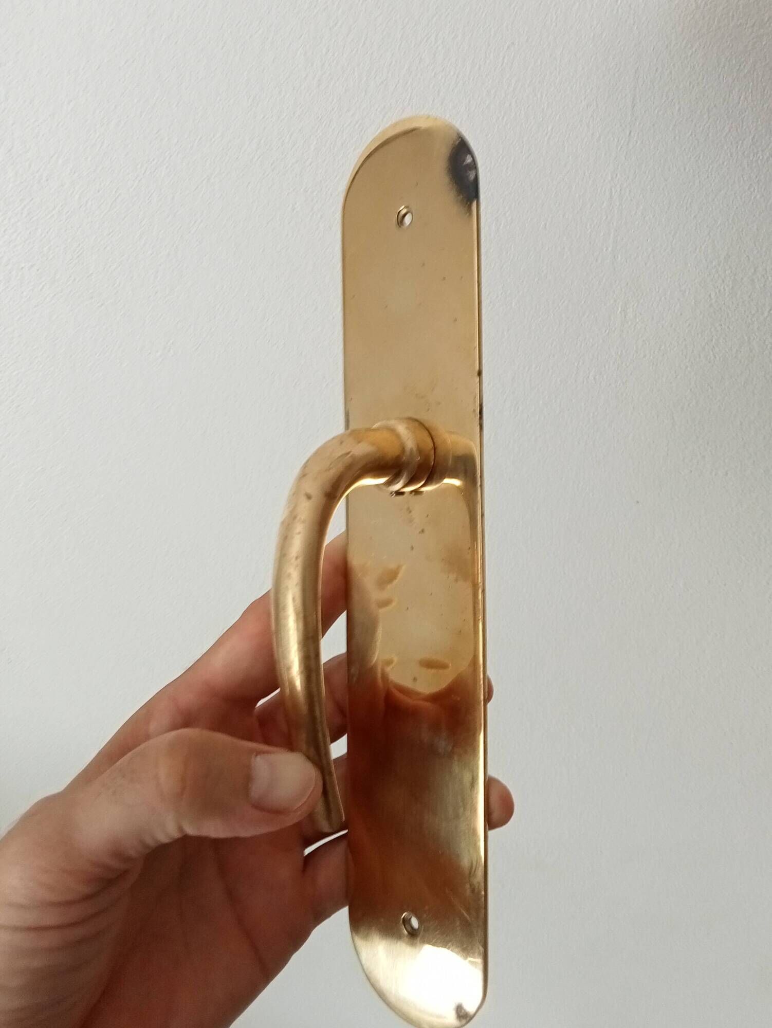Pair of solid brass door handles