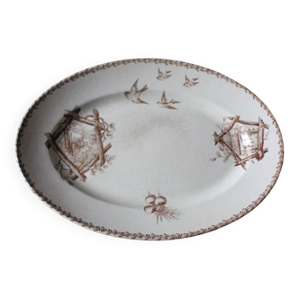 Oxford sepia oval dish Terre de Fer