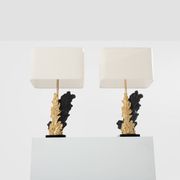 Pair of bronze and resin lamps by Philippe Cheverny, 1970s