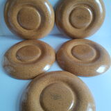 Set of 5 plates with compartments in vintage Longchamp sandstone