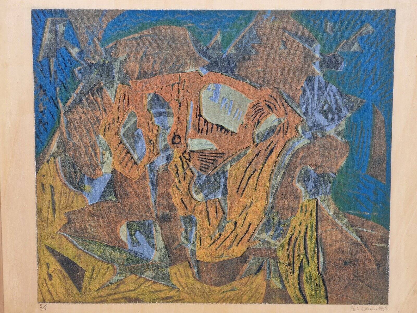 Piet Koenen, Modern Surrealist Composition, Silkscreen & Mixed Media, 1990s