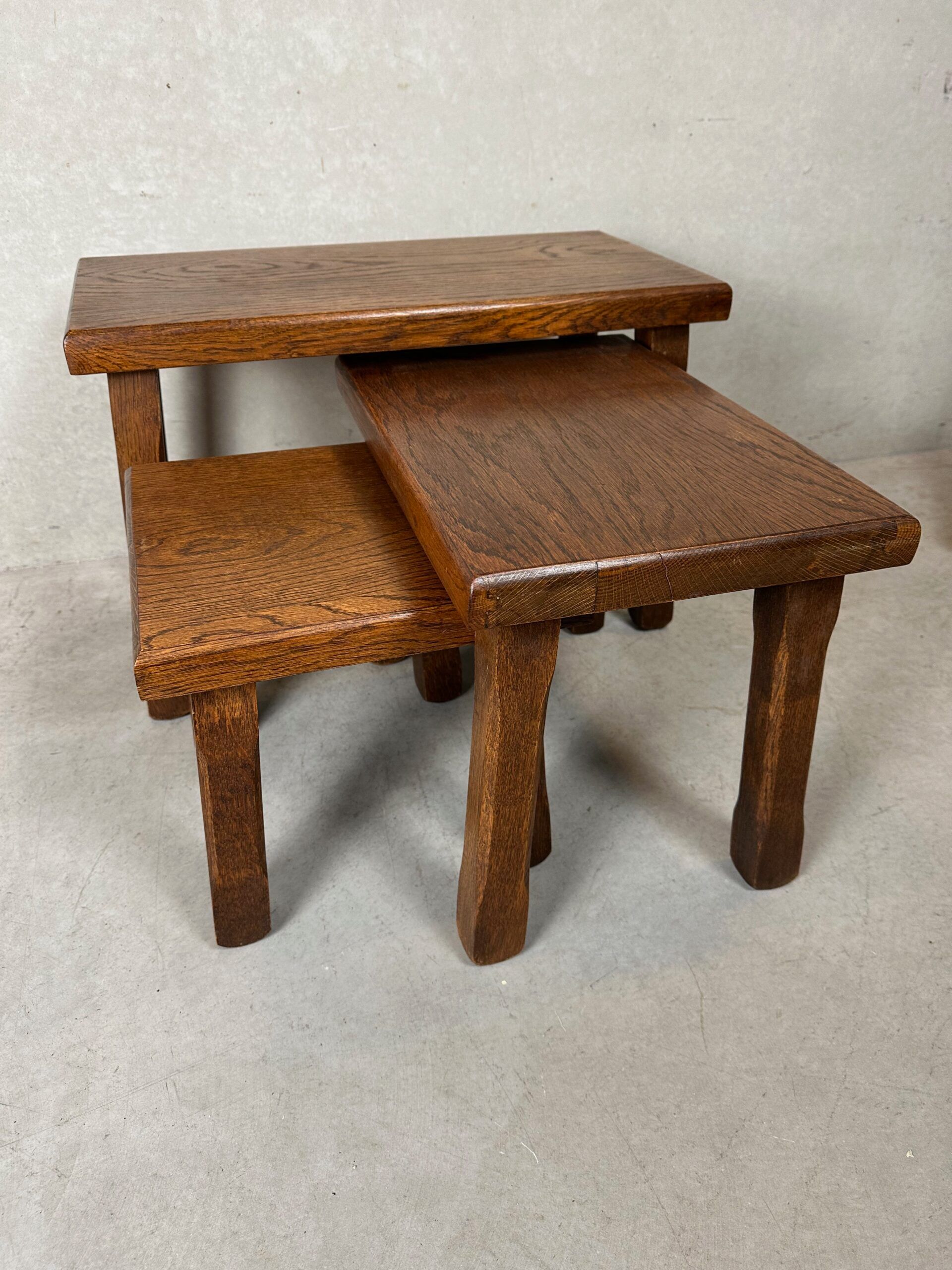 3x brutalist nesting tables