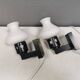 Vitrika Lamps Danish 1970-80s Double Layer Glass Shades Painted Wood Mounts
