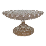 Compotier or footed plate in vintage chiseled glass