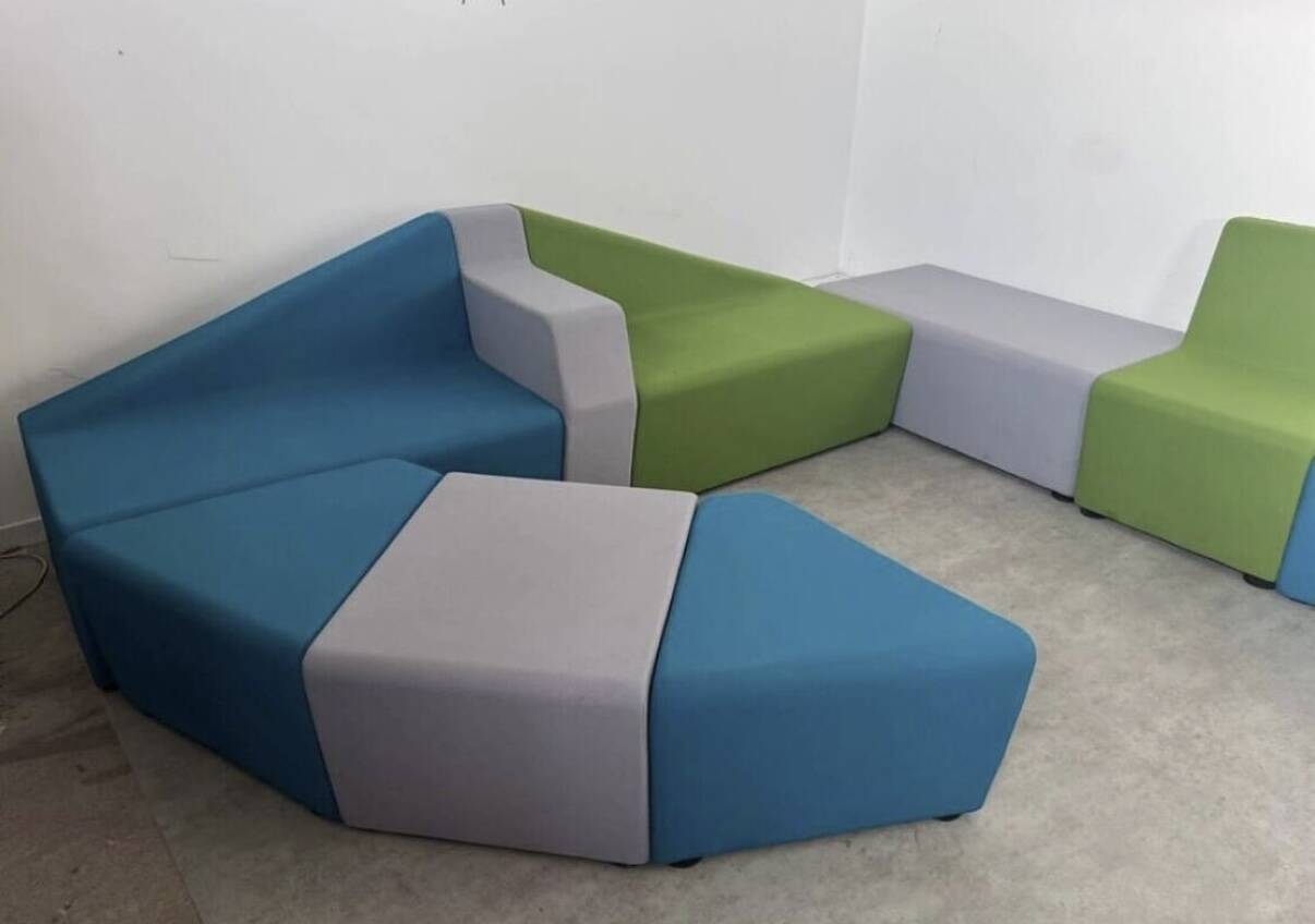 Geometric design modular sofa set 10 pieces vintage style fabric colors